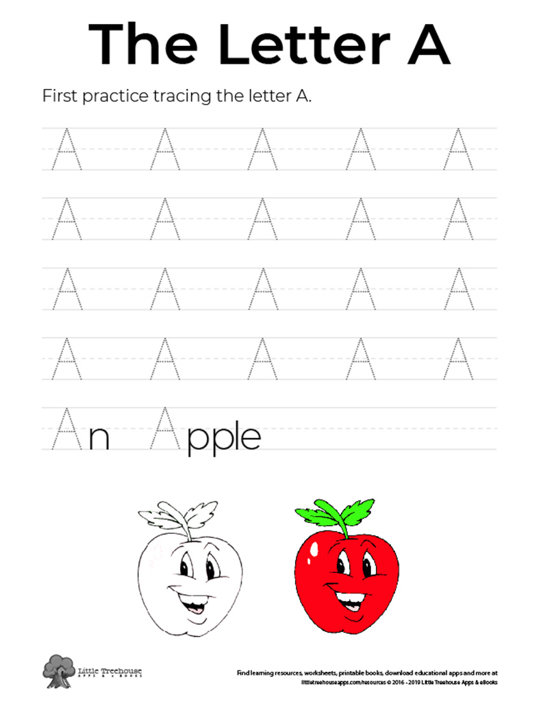 Practice Tracing the Letter A