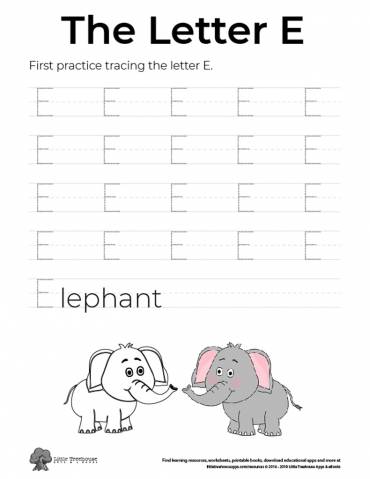 Practice Tracing the Letter E